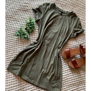 Olive green oversized T-shirt dress